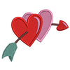 Valentines Day Hearts with Arrow digitized embroidery design