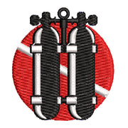 Scuba Gear digitized embroidery design