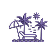 Summer Beach digitized embroidery design