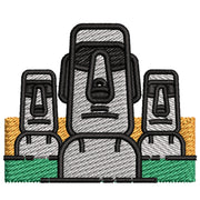 Moai Landmark digitized embroidery design