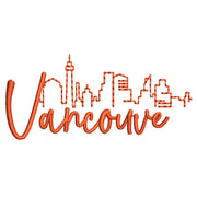 Red Vancouver Skyline digitized embroidery design