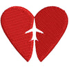 Plane Heart digitized embroidery design