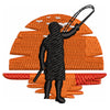 Man Sunset Fishing digitized embroidery design