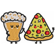 Beer And Pizza digitized embroidery design