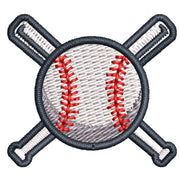 Baseball with Crossing Bats Logo digitized embroidery design