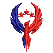 Phoenix of Liberty Logo digitized embroidery design