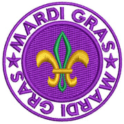 Madi Gras Fleur De Lis Badge Design