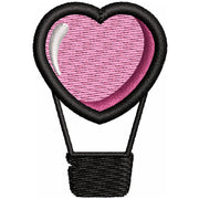 Heart Air Balloon digitized embroidery design