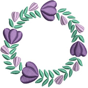 Purple Wreath digitized embroidery design