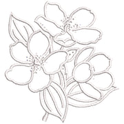 Black and White Flowers digitized embroidery design