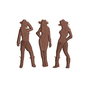 Three Cowgirls digitized embroidery design