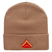 Military Rank Embroidered 12 inch Acrylic Cuffed Long Beanie