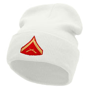 Military Rank Embroidered 12 inch Acrylic Cuffed Long Beanie