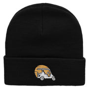 Rise and Golf Embroidered 12 Inch Long Knitted Beanie