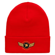 Airforce Eagle Badge Embroidered 12 Inch Long Knitted Beanie