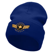 Airforce Eagle Badge Embroidered 12 Inch Long Knitted Beanie