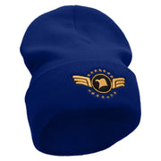 Airforce Eagle Badge Embroidered 12 Inch Long Knitted Beanie