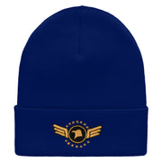 Airforce Eagle Badge Embroidered 12 Inch Long Knitted Beanie