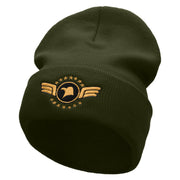 Airforce Eagle Badge Embroidered 12 Inch Long Knitted Beanie