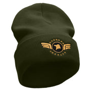 Airforce Eagle Badge Embroidered 12 Inch Long Knitted Beanie