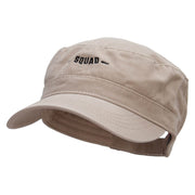 My Squad Embroidered Garment Washed Adjustable Army Cap - Khaki OSFM