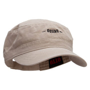 My Squad Embroidered Garment Washed Adjustable Army Cap - Khaki OSFM