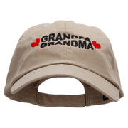 Grandma and Grandpa Embroidered Low Profile Dyed Cotton Twill Cap - Khaki OSFM