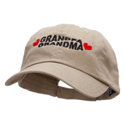 Grandma and Grandpa Embroidered Low Profile Dyed Cotton Twill Cap - Khaki OSFM