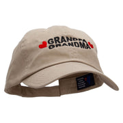 Grandma and Grandpa Embroidered Low Profile Dyed Cotton Twill Cap - Khaki OSFM