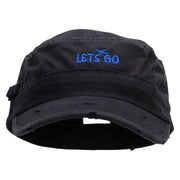 Lets go Fly Washed Cotton Fitted Army Cap - Black S-M