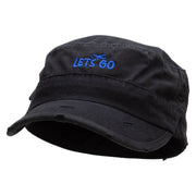 Lets go Fly Washed Cotton Fitted Army Cap - Black S-M