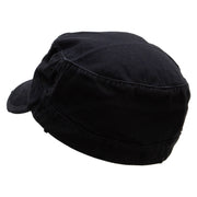 Lets go Fly Washed Cotton Fitted Army Cap - Black S-M