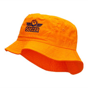 Soccer Wings Embroidered Bucket Hat