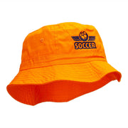 Soccer Wings Embroidered Bucket Hat