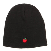 Mini Apple Embroidered Short Beanie