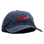 LAS Embroidered Unstructured Pigment Dyed Cotton Cap - Navy OSFM