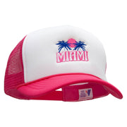 Miami Beach Embroidered Summer Foam Mesh Trucker Cap