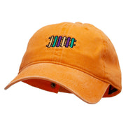 Mardi Instrument Embroidered Washed Solid Pigment Dyed Cotton Twill Brass Buckle Cap - Orange OSFM