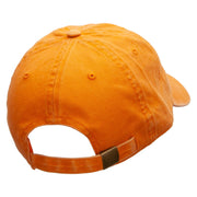 Mardi Instrument Embroidered Washed Solid Pigment Dyed Cotton Twill Brass Buckle Cap - Orange OSFM