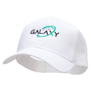 Galaxy Stars Embroidered Solid Cotton Prostyle Twill Mesh Cap - White OSFM