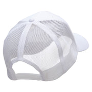 Galaxy Stars Embroidered Solid Cotton Prostyle Twill Mesh Cap - White OSFM