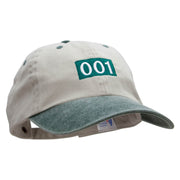 Number Patch Embroidered Pigment Dyed Wash Caps