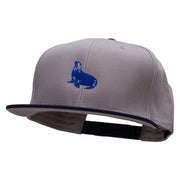 Blue Seal Embroidered Two Tone Superior Cotton Twill Flat Bill Snapback Cap - Navy-Grey OSFM