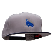 Blue Seal Embroidered Two Tone Superior Cotton Twill Flat Bill Snapback Cap - Navy-Grey OSFM