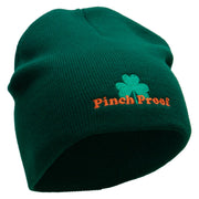 Pinch Proof Embroidered 8 Inch Short Beanie Made in USA - Forest-Green OSFM