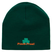 Pinch Proof Embroidered 8 Inch Short Beanie Made in USA - Forest-Green OSFM