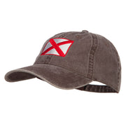 Alabama State Flag Embroidered Washed Cap