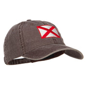 Alabama State Flag Embroidered Washed Cap