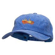 Safari Car Embroidered Pigment Dyed Wash Cap