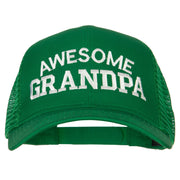 Awesome Grandpa Embroidered Solid Cotton Mesh Pro Cap